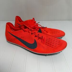 Nike Zoom Victory Elite 2 Men Sz 12 Track Spikes Red Orange Distance 835998-614